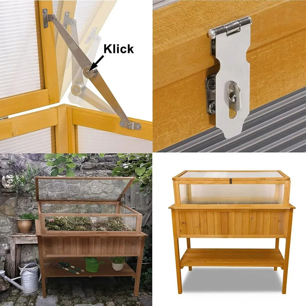 Garden wooden greenhouse / kitchen garden table on legs - 113x57x90cm