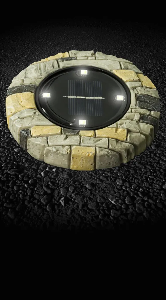 Solar floor spotlight stone design Toscana - 2 pieces