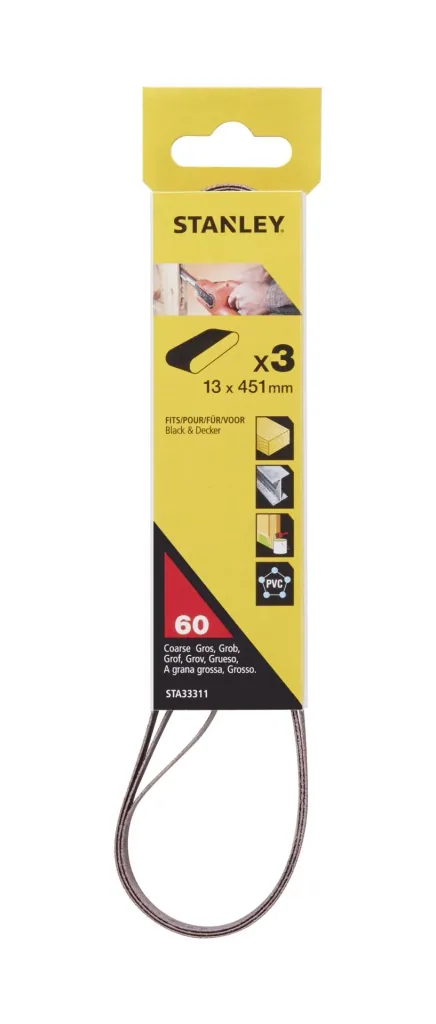 Sanding belts K60 for power file KA900E, 13 x 455mm, set of 3