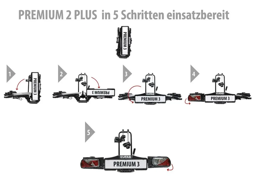 Premium III bike rack for tow bar
