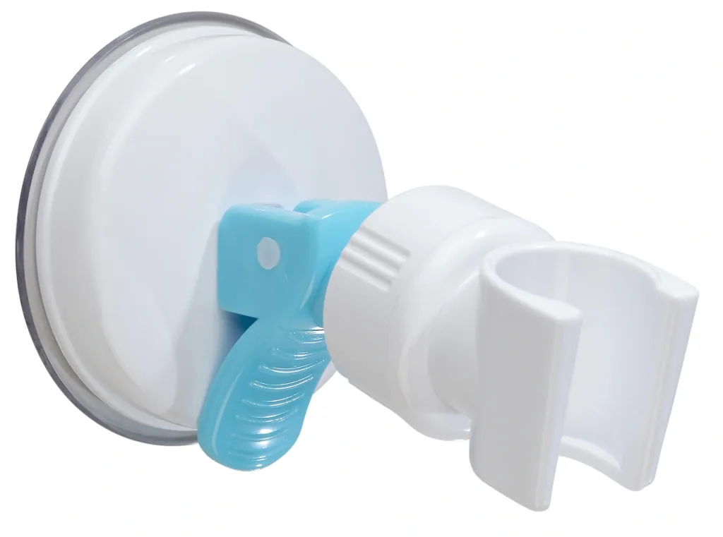 Shower head holder with suction cup, white/petrol