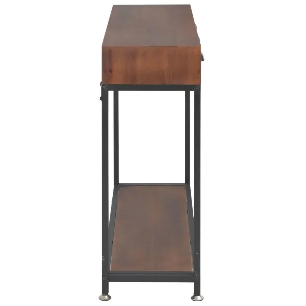 Wall table with 3 drawers 120x30x76 cm solid pine