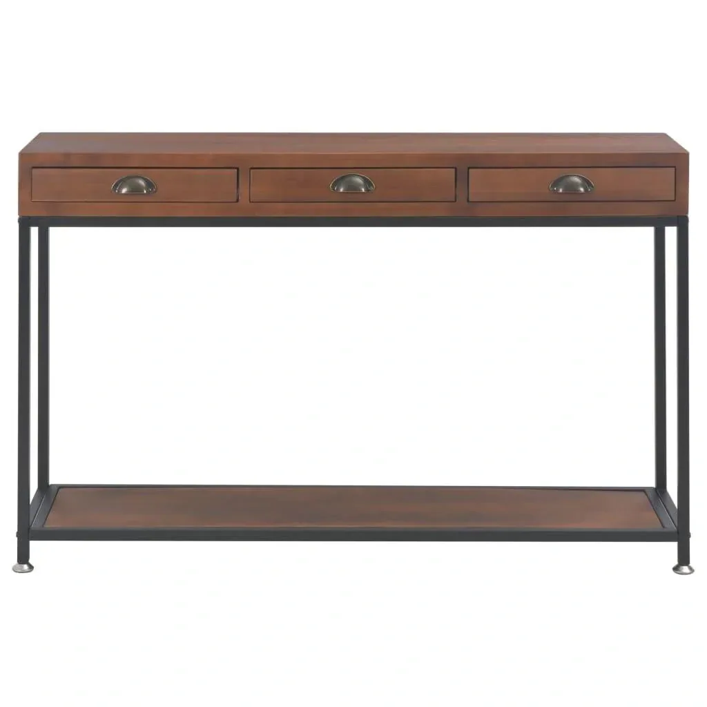Wall table with 3 drawers 120x30x76 cm solid pine