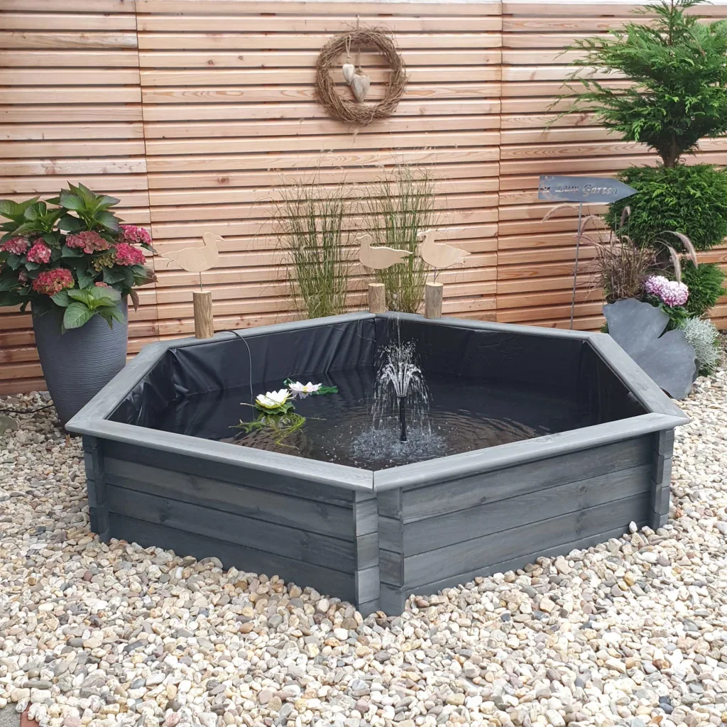 Hexagonal raised pond 200 cm, grey