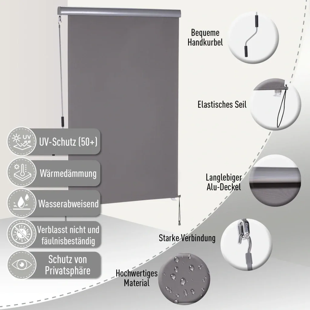 Roller blind with hand crank