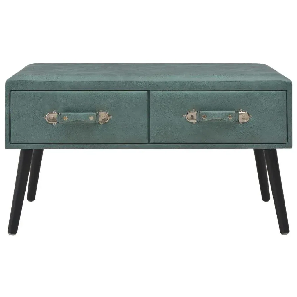 Coffee table 80x40x46 cm artificial leather sea-green