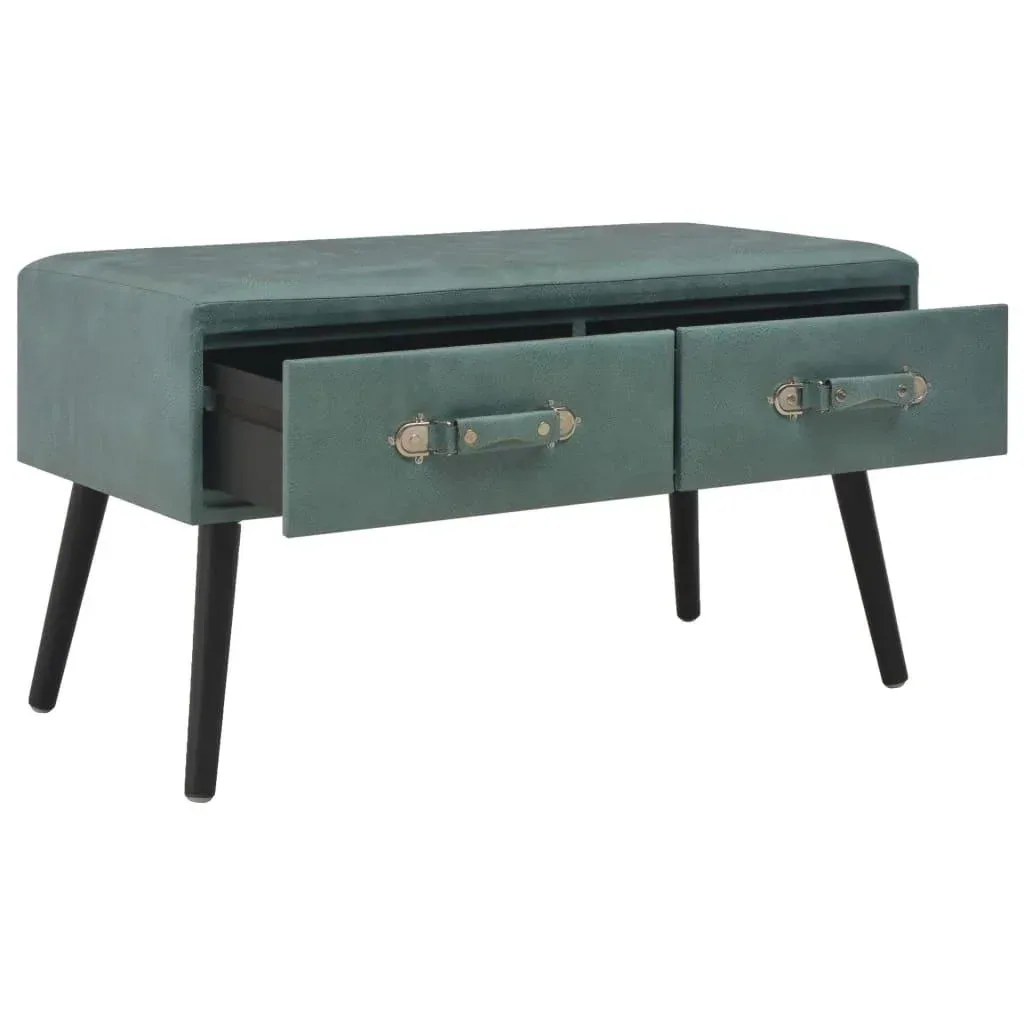 Coffee table 80x40x46 cm artificial leather sea-green