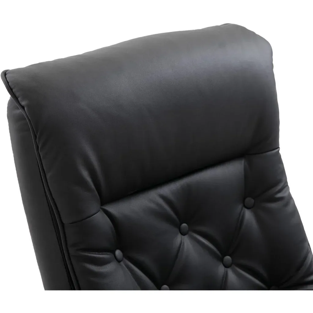 Chesterfield armchair with stool black