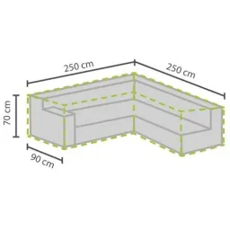 Garden cover for L-shaped lounge set - 250 cm
