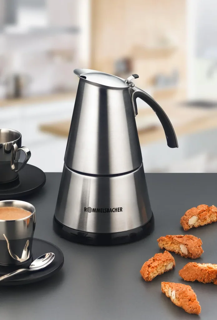 Espresso maker “EKO 364/E”, 365 watts, stainless steel, silver