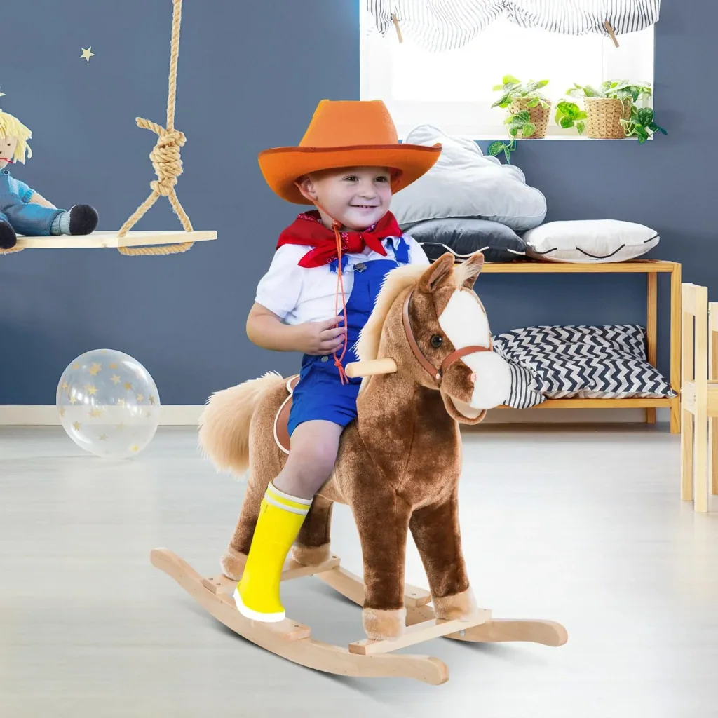 Plush rocking horse for children