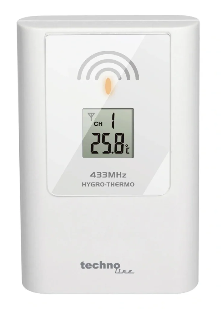 Radio-controlled clock with weather display + alarm clock including outdoor sensor