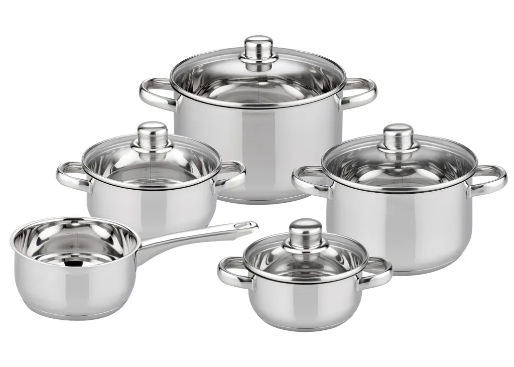 Galactica pot set with hollow handles, 9 pieces