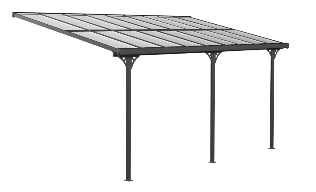 Terrasoverkapping Bruce 556, 556×300×270 cm, zwart – aluminium met polycarbonaat dak