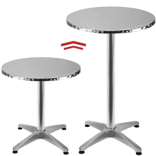 Table aluminum Ø60cm adjustable in height