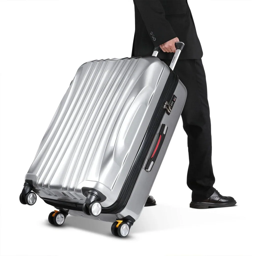 Hard-shell suitcase Ikarus Silver XL made of ABS 105-154l 78x53x33cm