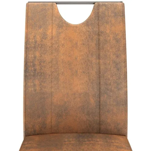 Dining room chairs 2-seater faux leather brown