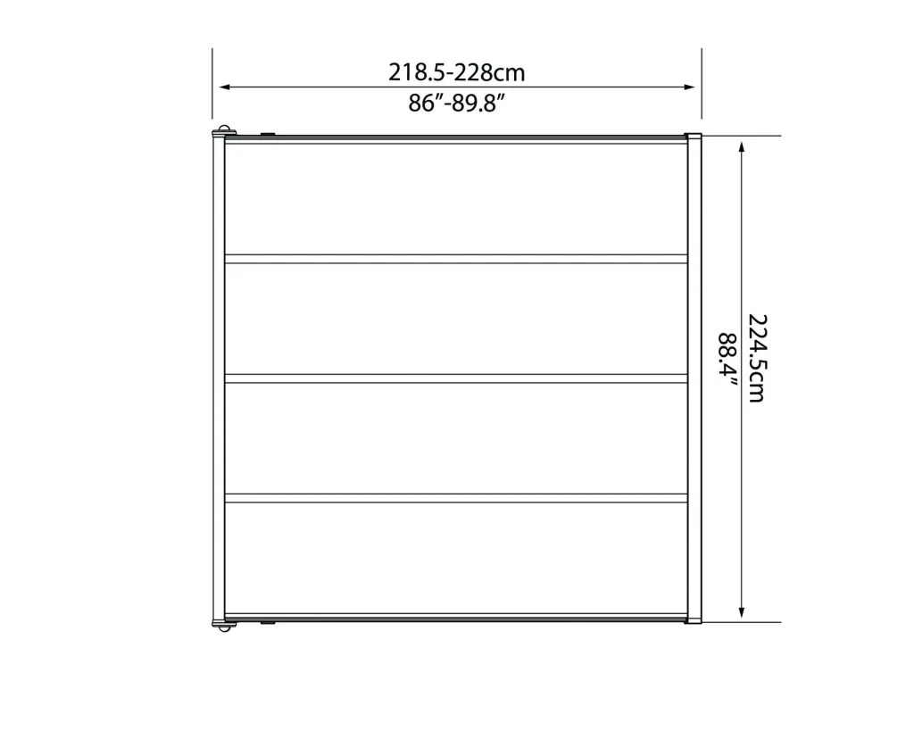 Terrasoverkapping Sierra 224,5×228×300 cm Grijs – Aluminium met polycarbonaat dak