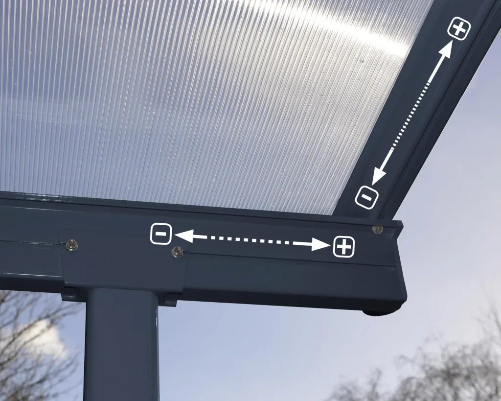 Terrasoverkapping Sierra 224,5×228×300 cm Grijs – Aluminium met polycarbonaat dak
