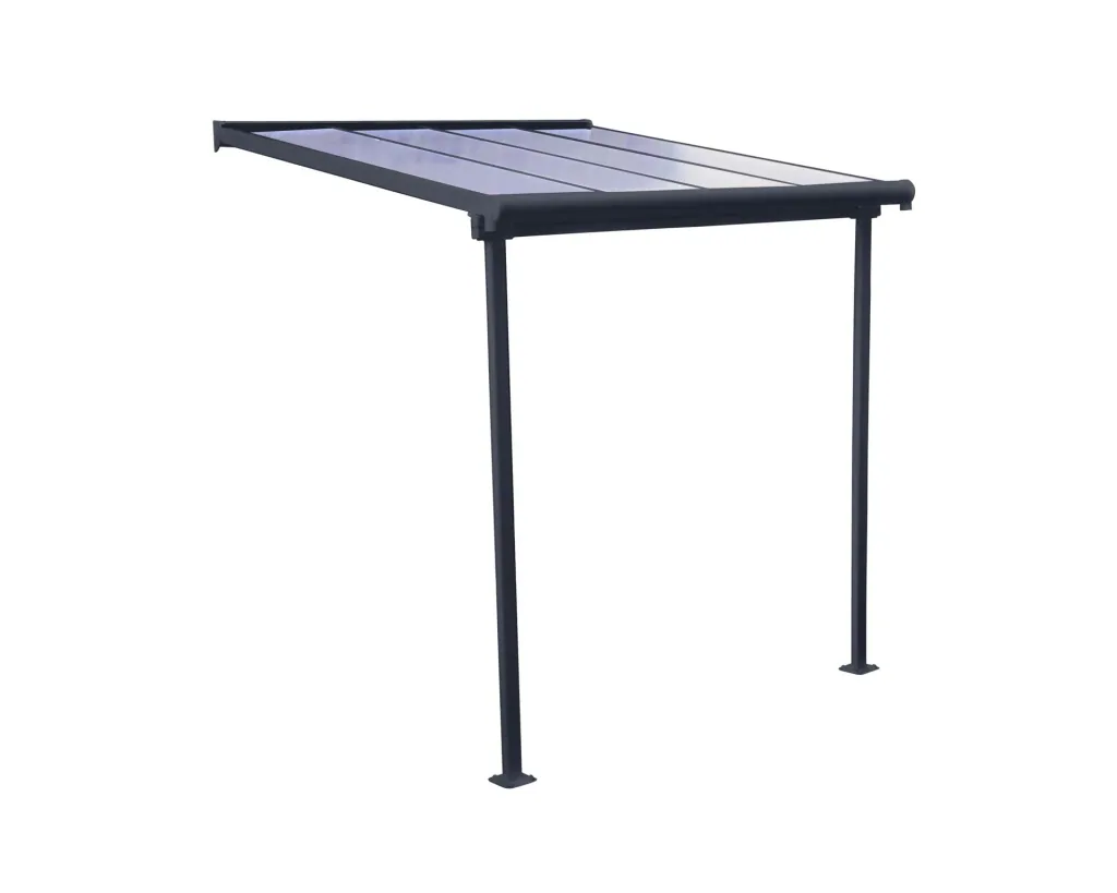 Terrasoverkapping Sierra 224,5×228×300 cm Grijs – Aluminium met polycarbonaat dak