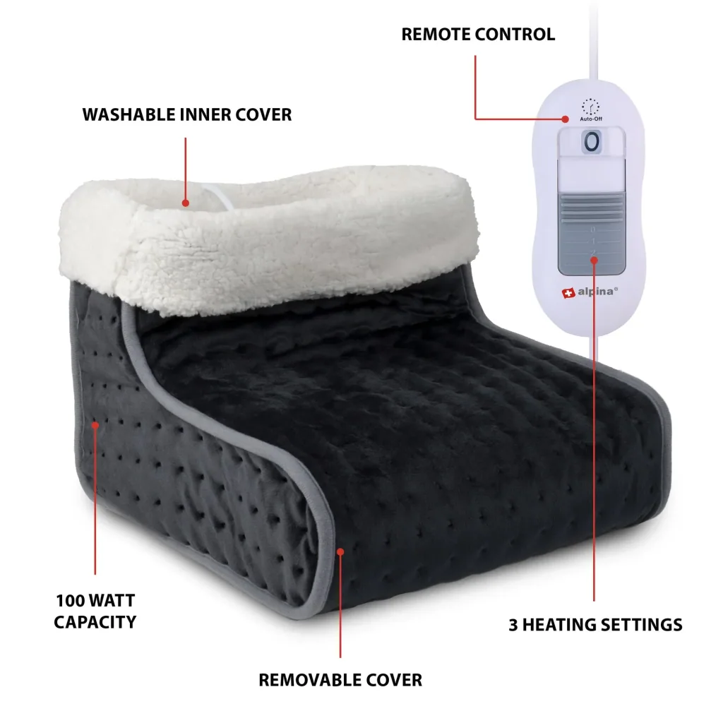 Electric foot warmer, dark grey
