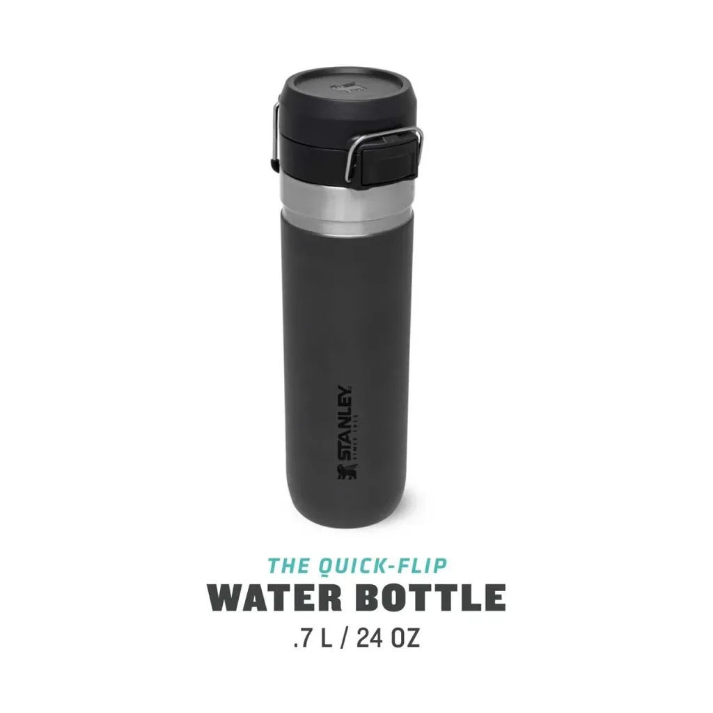 Quick Flip Water Bottle 0.7 l, Charcoal, vacuum insulation, safety cap