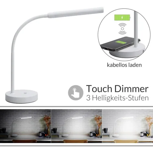 LED desk lamp with phone charger