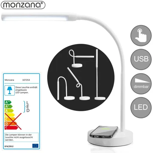 LED desk lamp with phone charger