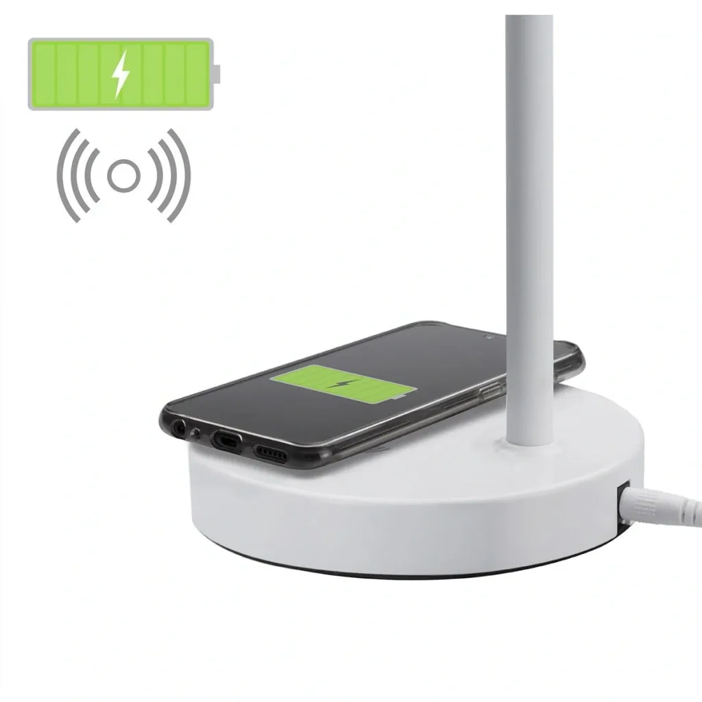 LED desk lamp with phone charger