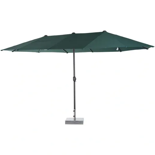 Market umbrella with hand crank