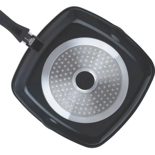 Frying pan - with lid - marble coating - 28 cm - black