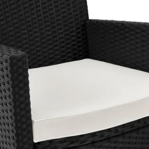 Palermo 17-piece polyrattan seating set - Black acacia wood