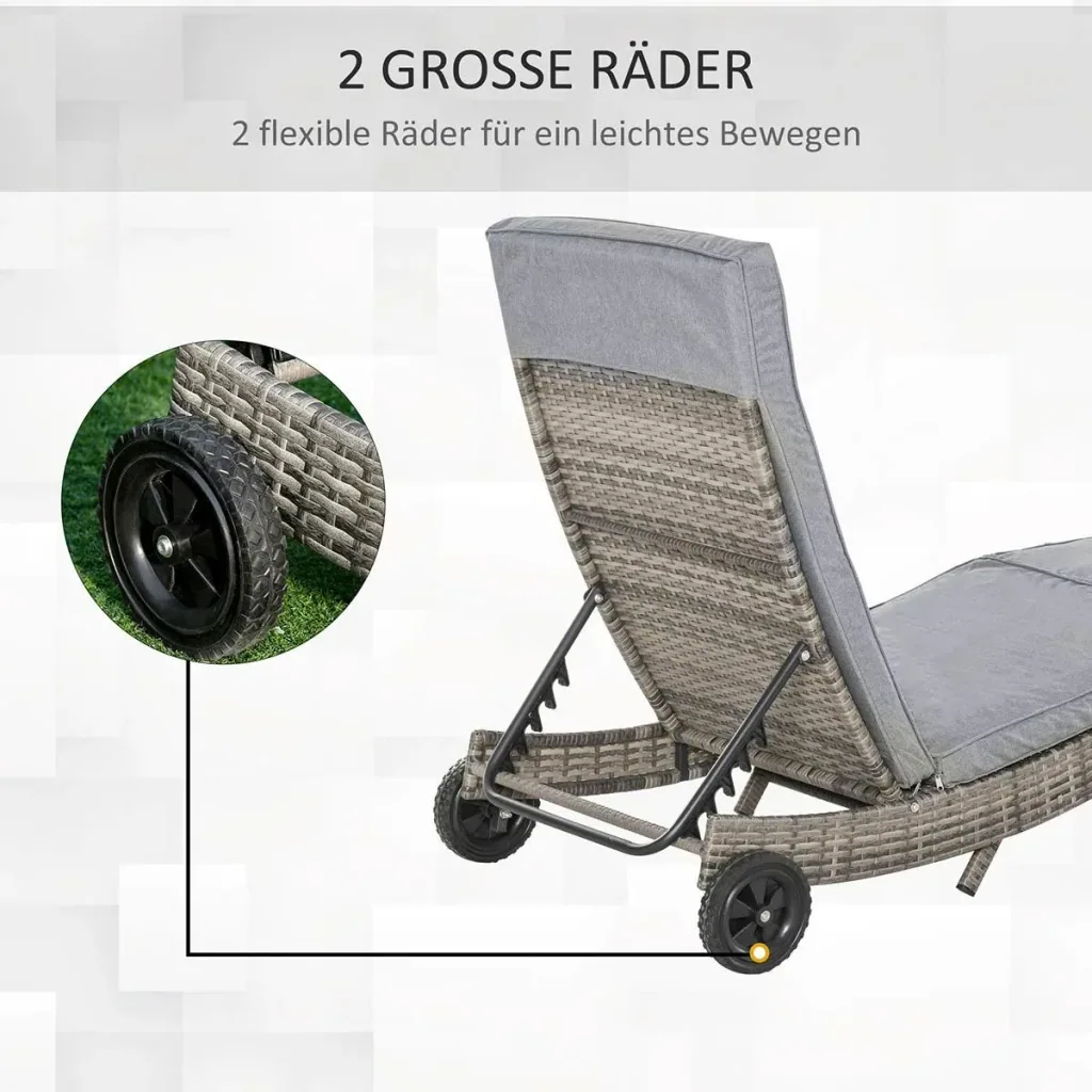Garden furniture lounge set 5-piece with side table rattan look