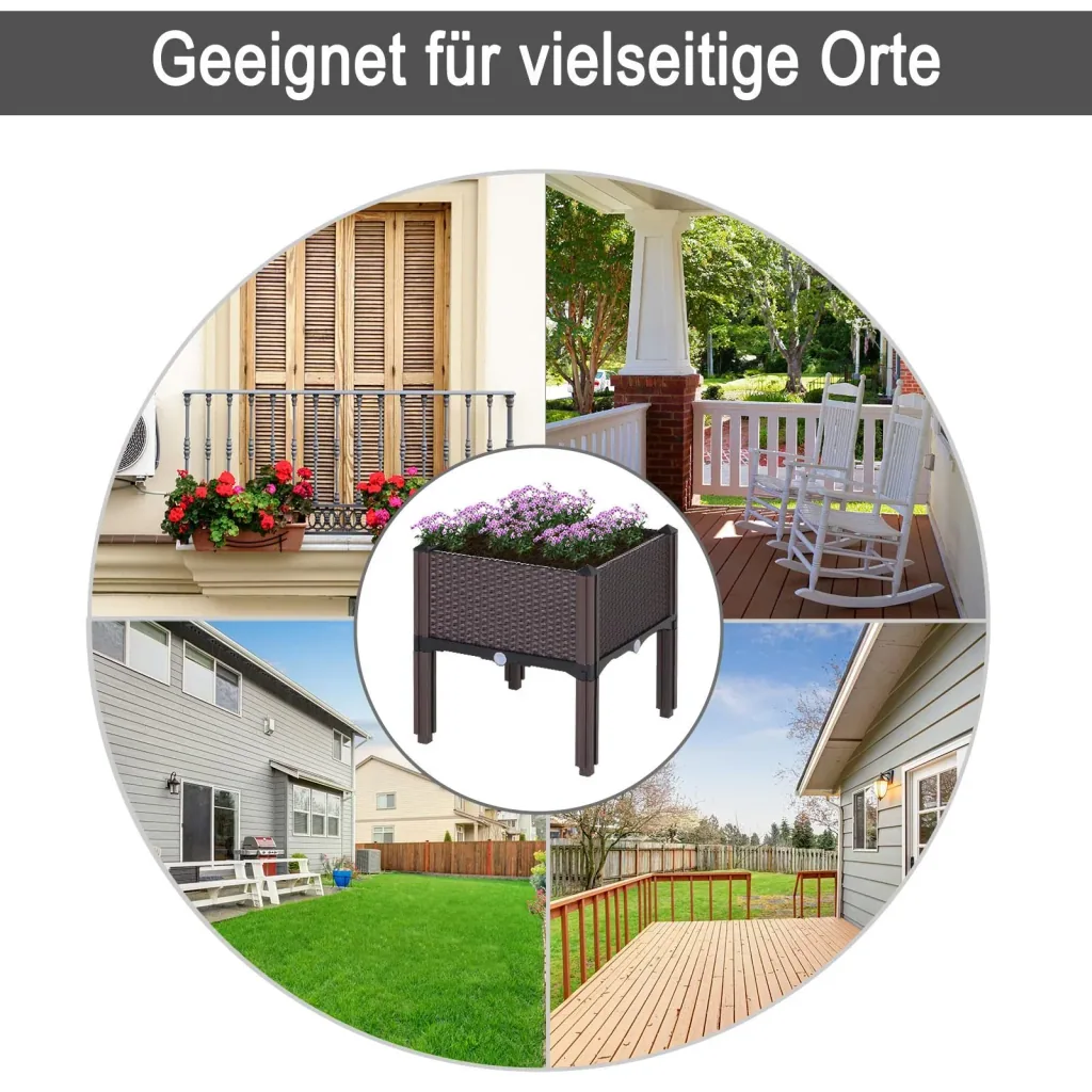 Raised bed in rattan look