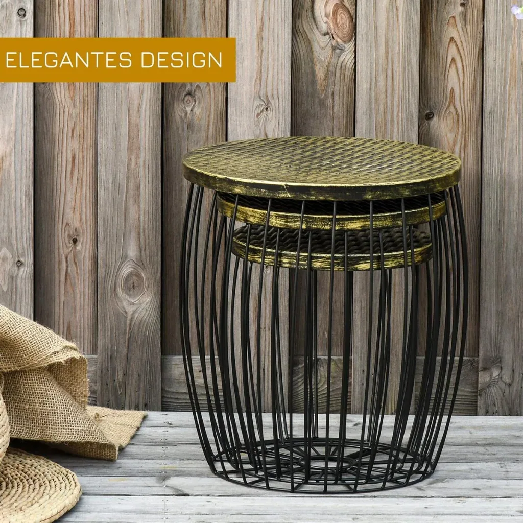 Set of 3 coffee tables and side tables