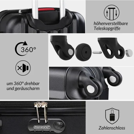 Baseline hard-shell suitcase black M