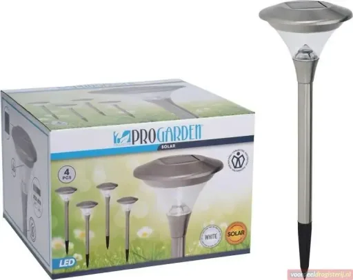 2x Progarden Solar Garden Light Set of 4 - 47cm (Turns on automatically)