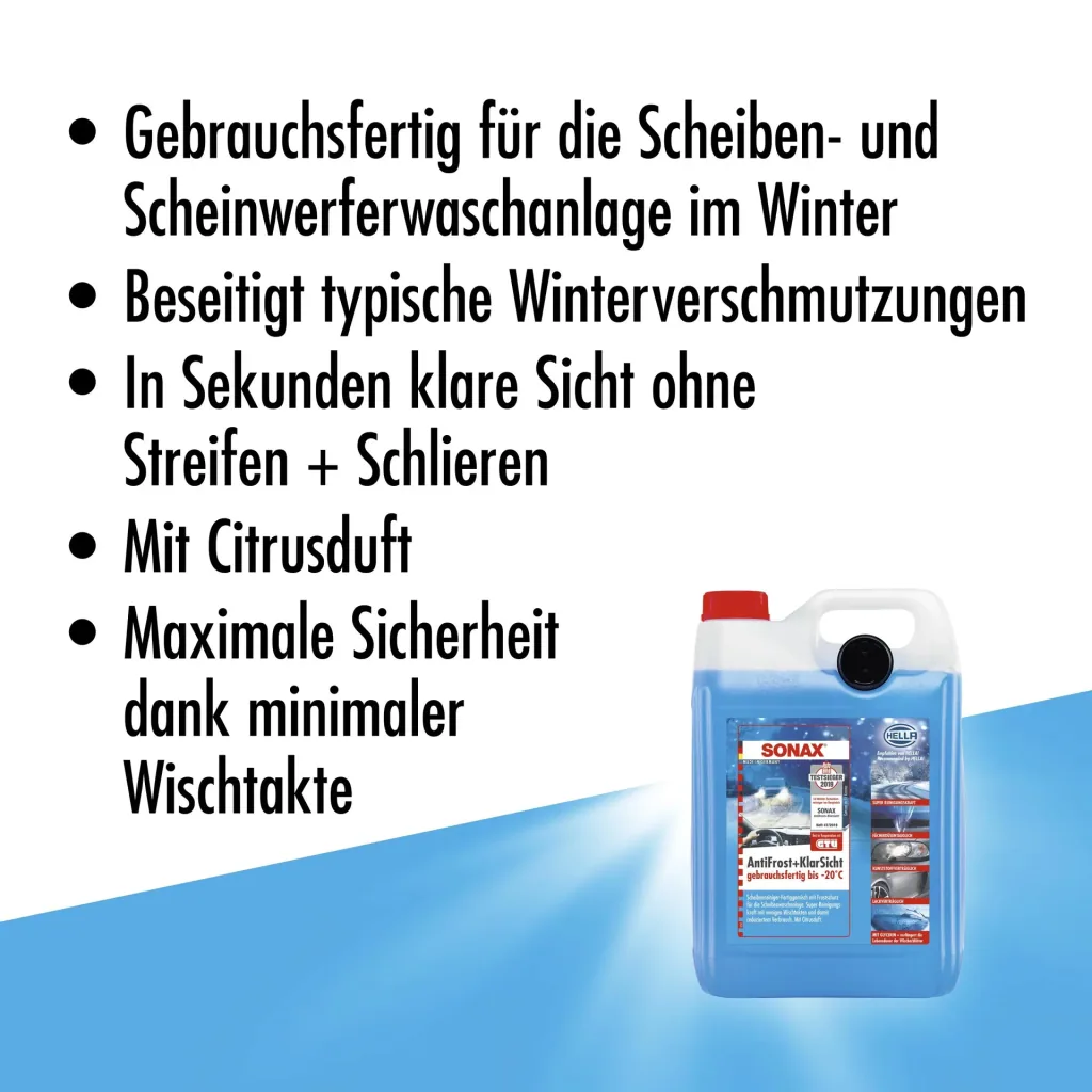 Antifreeze + Clear view down to -20 °C Citrus 5 l