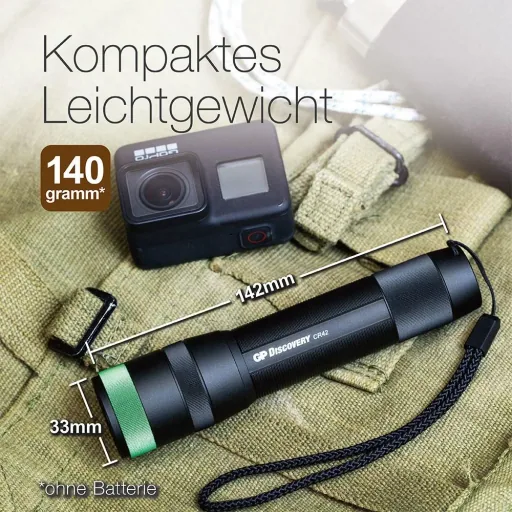 DISCOVERY rechargeable flashlight with 1000 lumens, IPX7