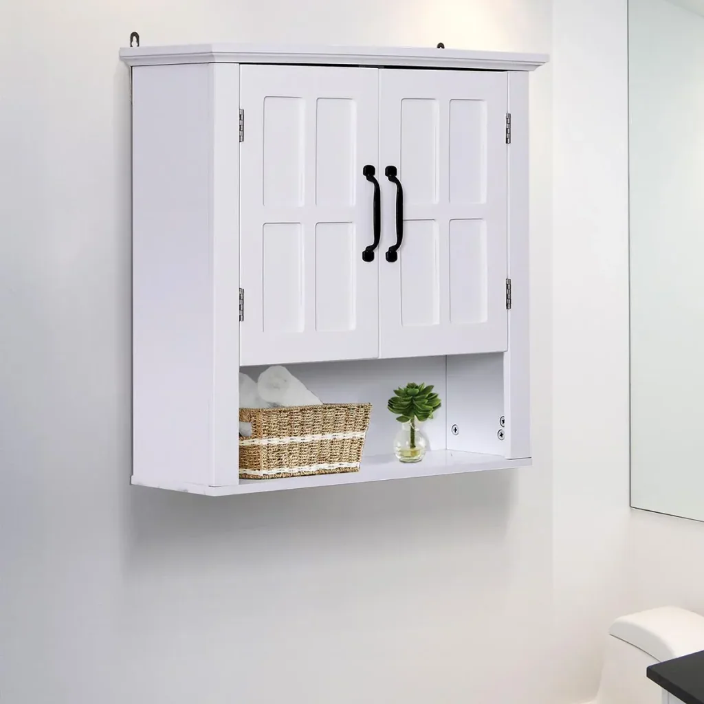 Wall cabinet with adjustable shelf white