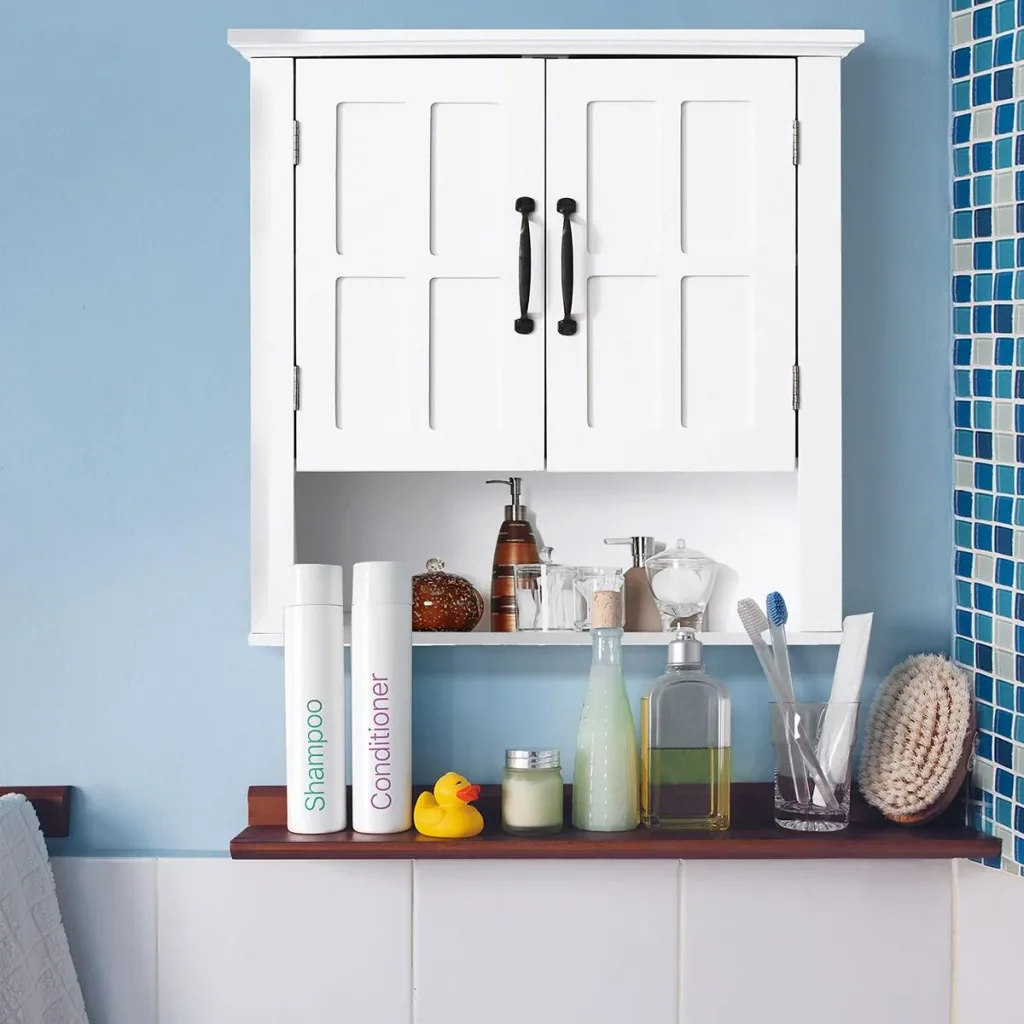 Wall cabinet with adjustable shelf white