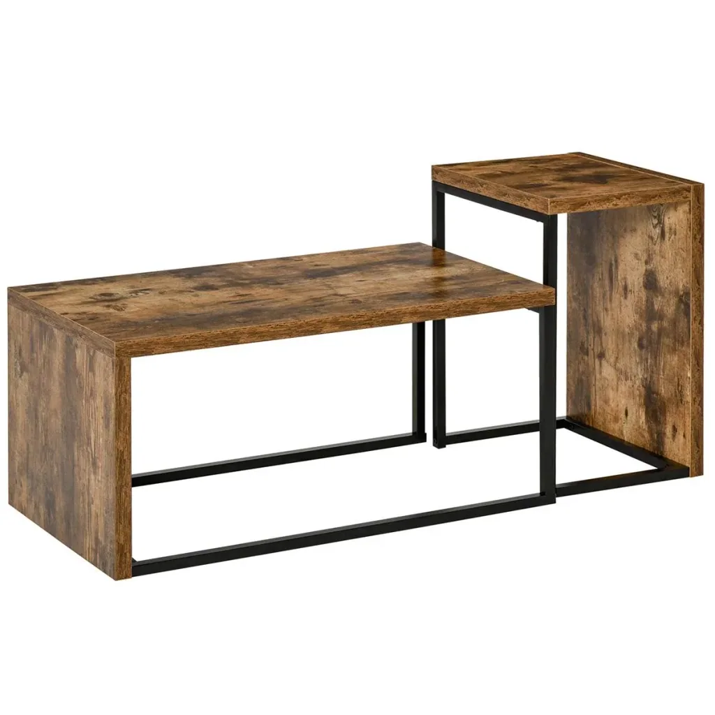 Set of 2 coffee tables, nesting tables, sofa tables, side tables, coffee tables, various shapes, multifunctional, elegant, simple