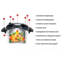 Pressure cooker with marble coating - 6 liters