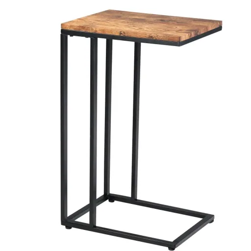 Side table - on wheels - Industrial - 70 x 40 x 30 cm - Black/Brown