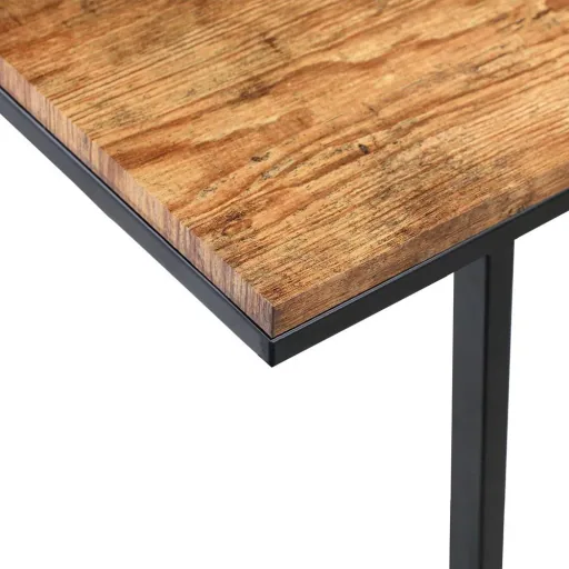 Side table - on wheels - Industrial - 70 x 40 x 30 cm - Black/Brown