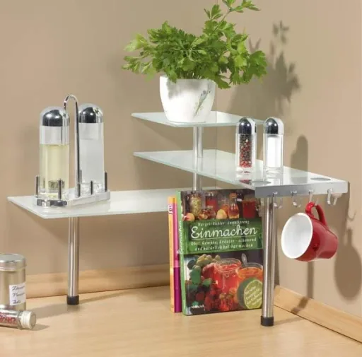 Glass corner shelf "Coffee Bar"