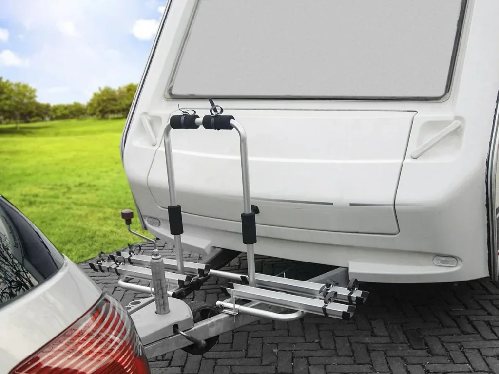 Drawbar bike rack foldable