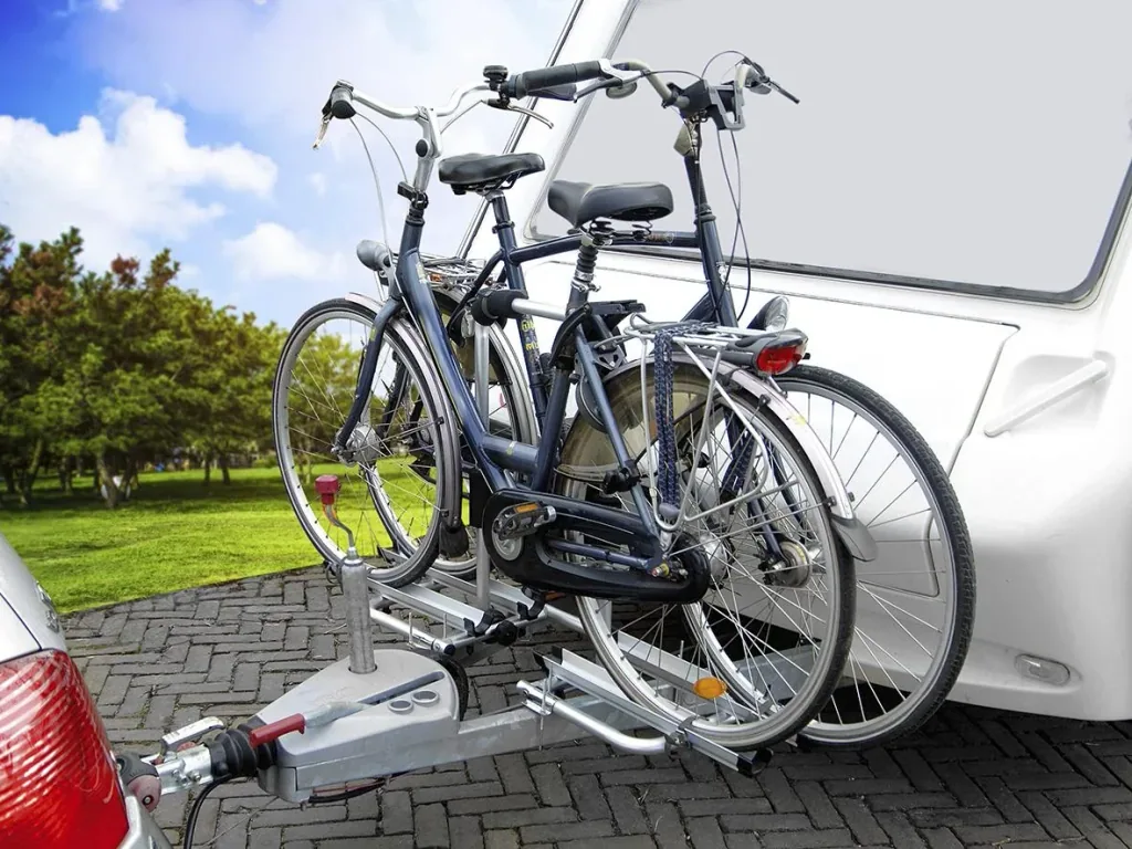 Drawbar bike rack foldable
