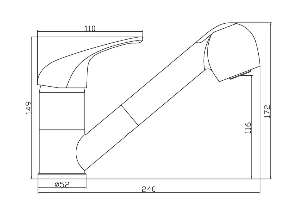 SUPRA sink faucet, chrome, with pull-out spray head