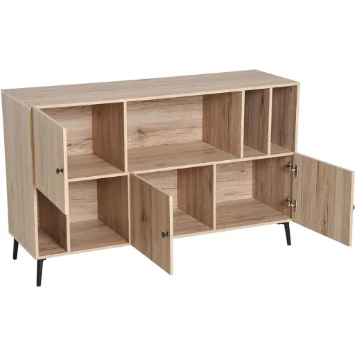 Chest of drawers sideboard storage cabinet 8 compartments oak